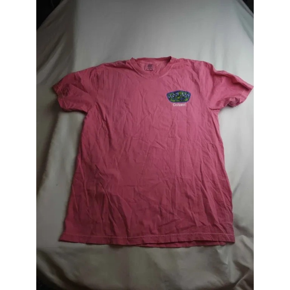 Cozumel Fat Tuesday Ron Jon Graphic Shirt Womens Large Pink Short Sleeve Casual